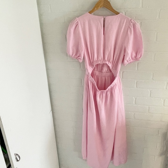 ForEver new Melbourne Midi dress High low Coquette Feminine Baby pink 4 - Picture 14 of 16